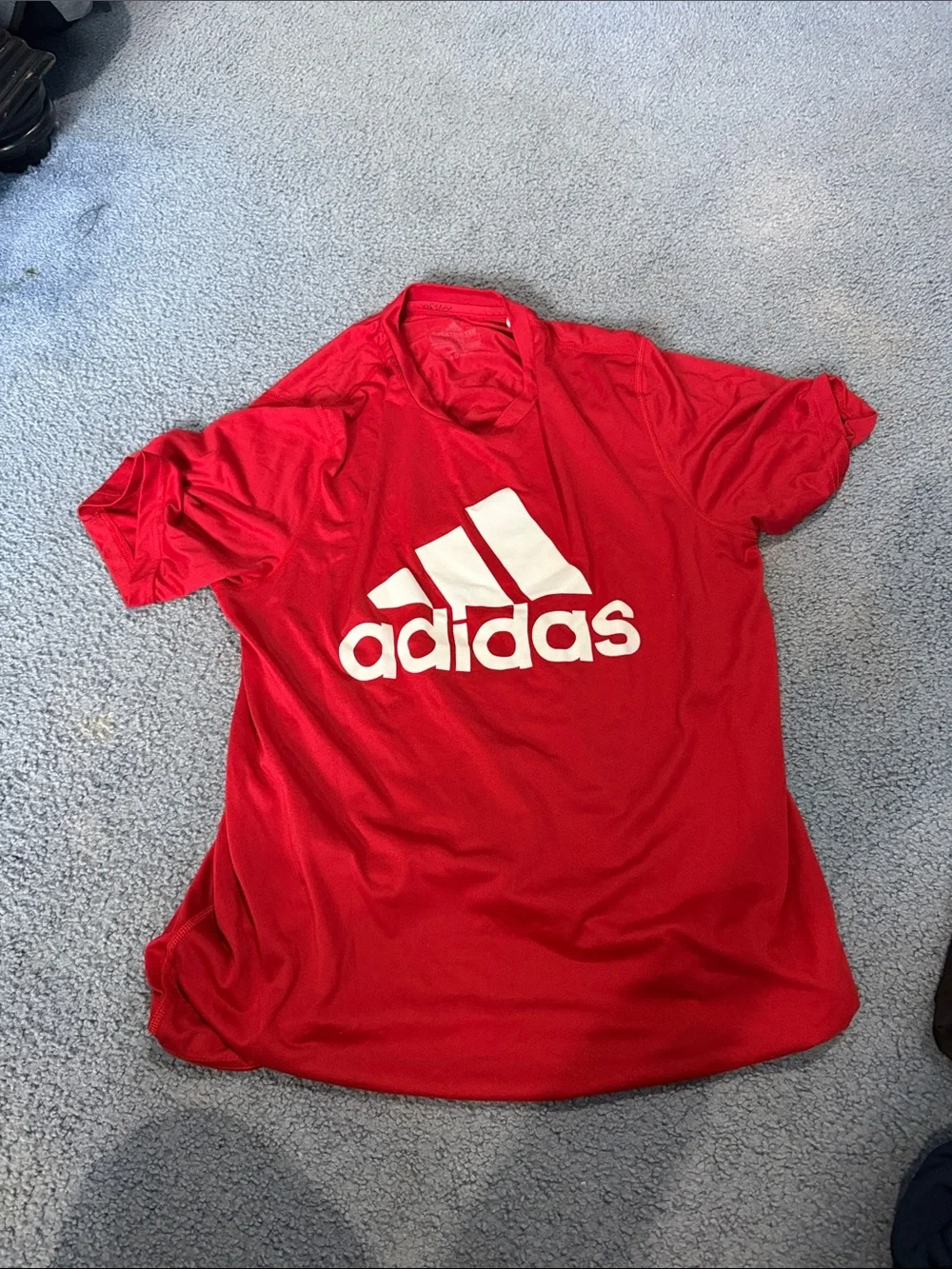 adidas Red Short Sleeve Logo Tee